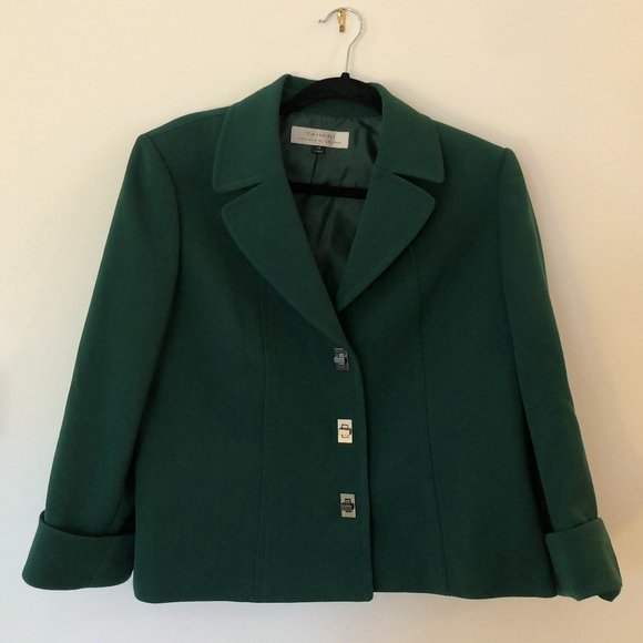 Tahari Christmas Green Blazer Perfect Condition - Picture 2 of 6